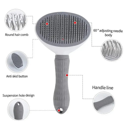 Self-Cleaning Pet Grooming Brush, Automatic Self Cleaning Pet Brush, Easy Clean Pet Grooming Brush, Self Cleaning Dog Brush Tool.