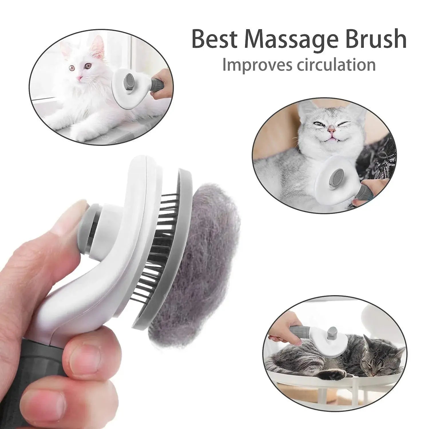 Self-Cleaning Pet Grooming Brush, Automatic Self Cleaning Pet Brush, Easy Clean Pet Grooming Brush, Self Cleaning Dog Brush Tool.