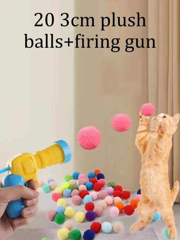 Cat Ball Fun Launcher, Automatic Cat Ball Launcher, Interactive Cat Toy Launcher, Cat Ball Toss Toy Launcher.