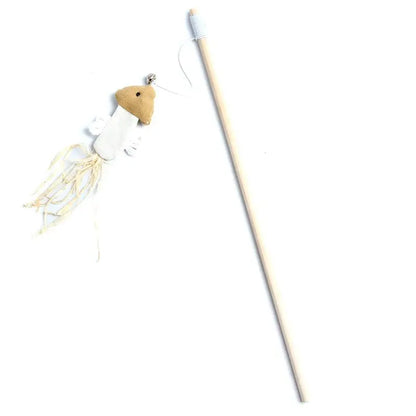 Cat Teaser Wand Toy, Cat Teaser Toy with Feathers, Interactive Cat Teaser Wand, Retractable Cat Teaser Toy.