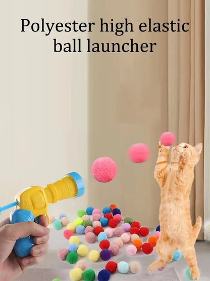 Cat Ball Fun Launcher, Automatic Cat Ball Launcher, Interactive Cat Toy Launcher, Cat Ball Toss Toy Launcher.