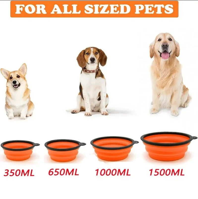 Portable Collapsible Pet Bowl, Collapsible Travel Pet Bowl, Portable Silicone Pet Food Bowl, Foldable Pet Water Bowl.