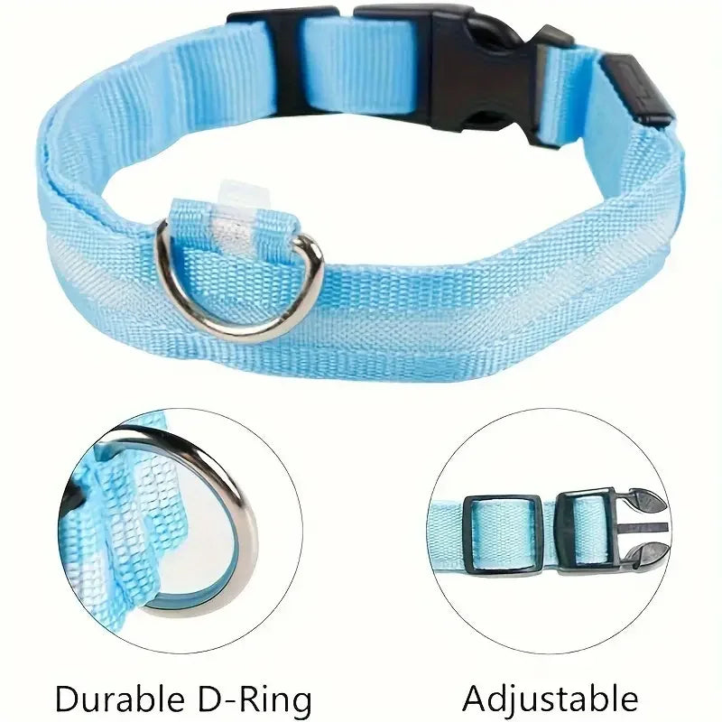 Bright LED Collar Leash, LED Dog Collar Leash, Reflective LED Dog Leash, USB Rechargeable LED Dog Collar Leash