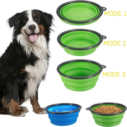 Portable Collapsible Pet Bowl, Collapsible Travel Pet Bowl, Portable Silicone Pet Food Bowl, Foldable Pet Water Bowl.