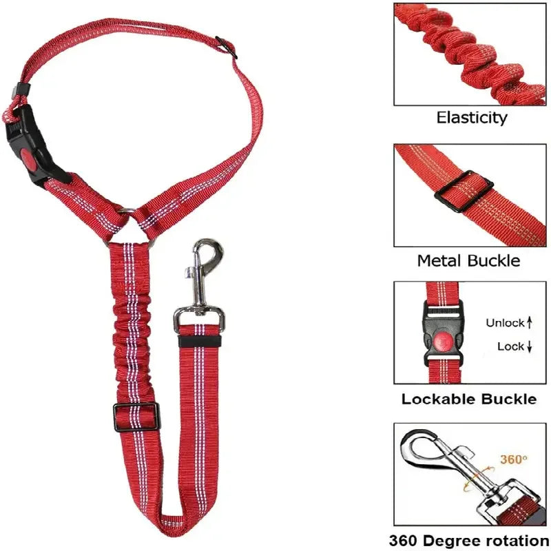 Reflective Pet Car Seat Belt, Pet Car Safety Harness with Reflective Strap, Reflective Dog Car Seatbelt Harness, Pet Reflective Seatbelt Harness for Cars
