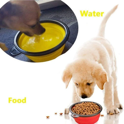 Portable Collapsible Pet Bowl, Collapsible Travel Pet Bowl, Portable Silicone Pet Food Bowl, Foldable Pet Water Bowl.